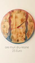 Load image into Gallery viewer, Handmade wall clock, wood-resin wall clock. Beautiful Wood Resin Wall Clock.
