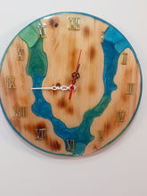Load image into Gallery viewer, Handmade wood-resin wall clock. Beautiful Wood Resin Wall Clock.
